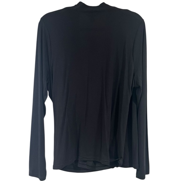 Banana Republic Threadsoft Black Long Sleeve Wrap Top Womens XXL New With Tags - Picture 3 of 8